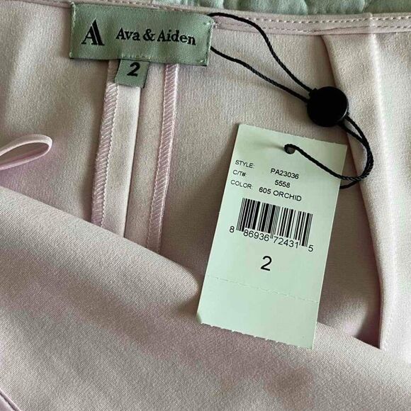 NWT Ava & Aiden Pencil silhouette, solid, pink, classic, knee length size 2 - Picture 5 of 8